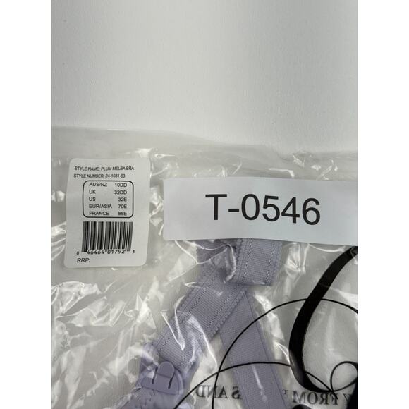 Cake Lingerie Balcony Style Flexible Wire Embroidery Purple Nursing Bra Size 32E - Picture 15 of 15